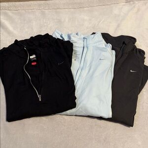 Nike Black and Light Blue 3/4 Zip